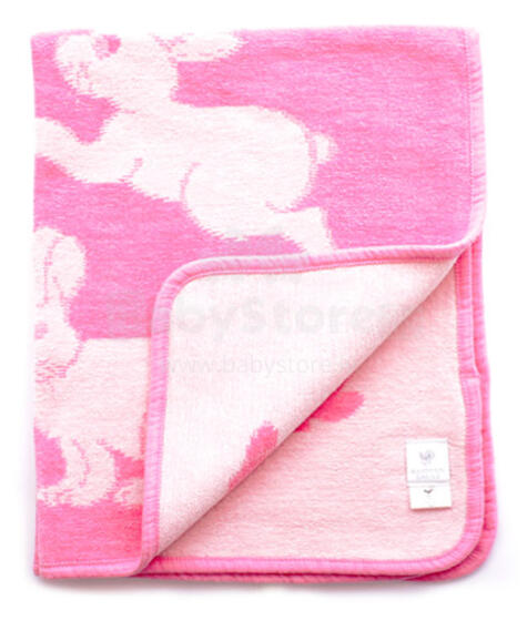 Cotton Eco blanket Art.0772 Pink/White Cotton Chenille 70*90cm