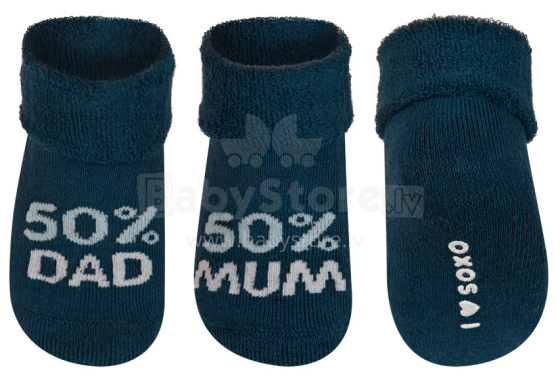 Soxo Art.58255 I love MUM I love DAD Infant socks  0-12m.