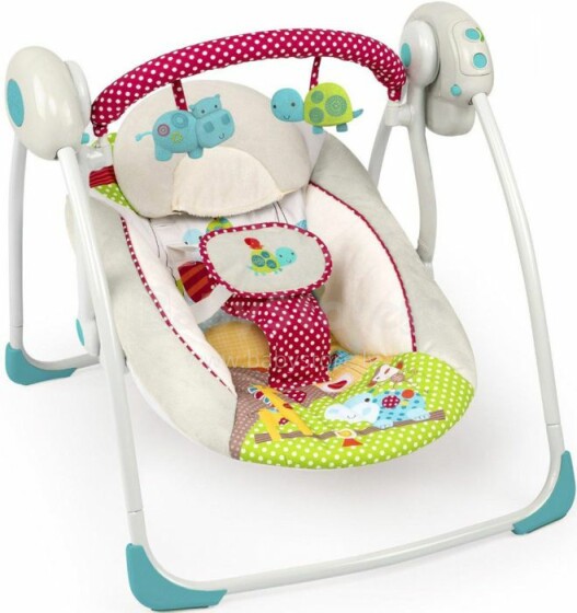 „Bright Starts Comfort & Harmony ™“ nešiojamas „Polka Dot Parade ™“ sūpynės, sūpynės 60377 (supamosios kėdės)