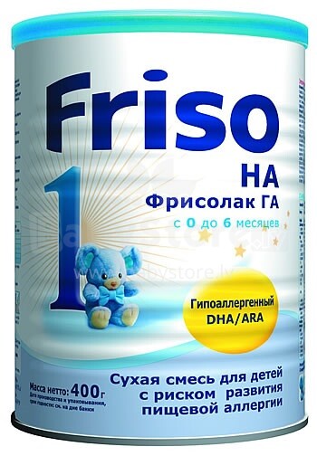 FF04 FRISO  - HA1 - Pilnvērtīgs nutritīvais sastāvs nodrošina normālu bērna attīstību. Daļēji hidrolizēta
