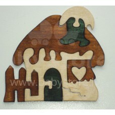 Toys Art.AS03 Bērnu koka puzle Majiņa