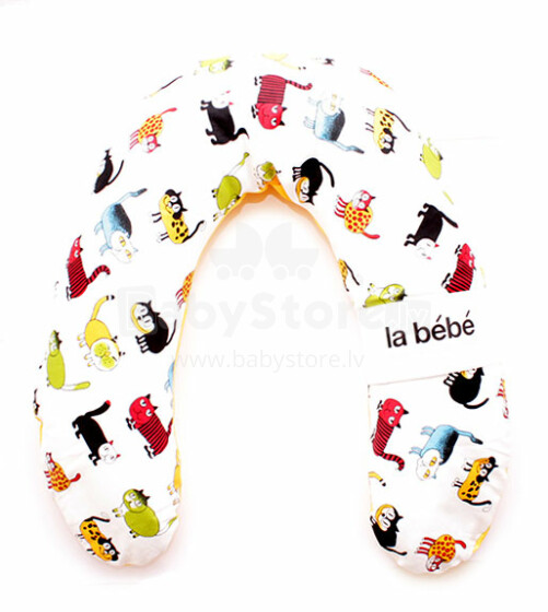 La Bebe™ Snug Cotton Nursing Maternity Pillow Art.81018 Cats Pakaviņš mazuļa barošanai / gulēšanai/pakaviņš grūtniecēm 20x70 см