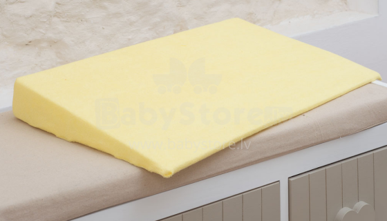 La bebe™ Klin Antireflux Art. 81111 Yellow Aнтирефлюксная подушка-клин из поролона, фроте наволочка на молнии