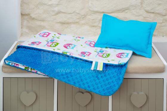 La bebe™ Minky+Cotton Set Art.81209 Double-sided microfiber blanket Bubble + pillow