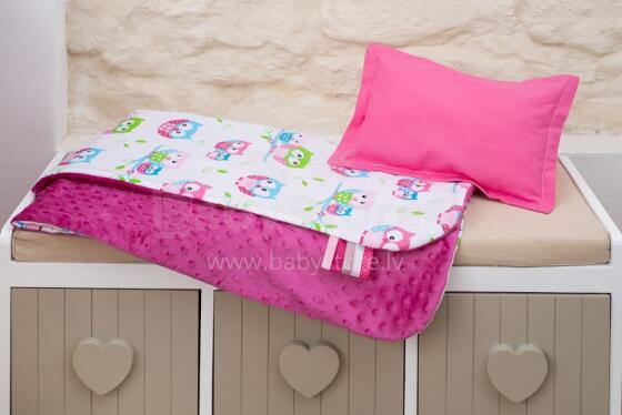 La bebe™ Minky+Cotton Set Art.81214 Double-sided microfiber blanket Bubble + pillow