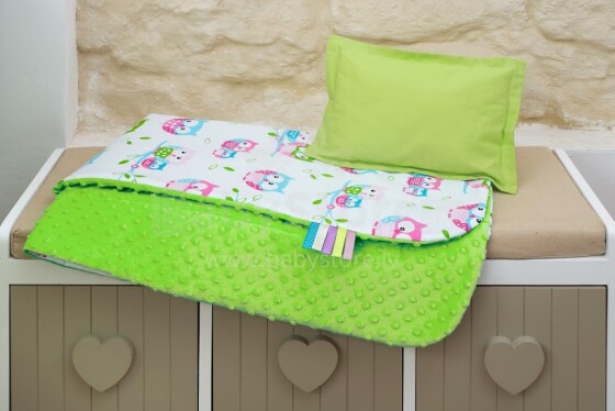 Baby Love Art.81218 Minky Set Комплект белья для коляски - мягкое двухсторонее одеяло-пледик из микрофибры + подушка