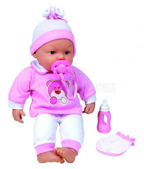 CHS 15 15 DOLL WITH FEEDING BOTTLE rose