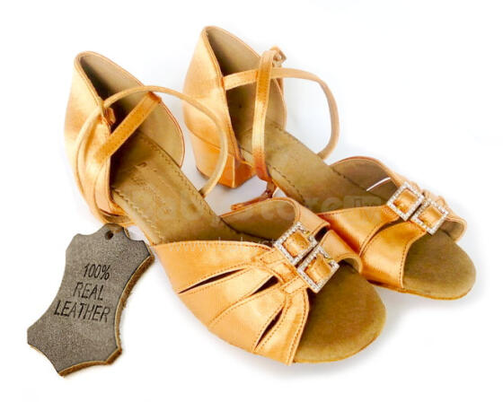 Dancing Shoes Amelija Art.609 Leather Детские туфли для бальных, спортивных танцев для девочек 20см (31.5 размер)