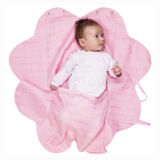 „Wallaboo Baby Wrap“ šviesiai rožinė Šilta ir minkšta gėlių forma