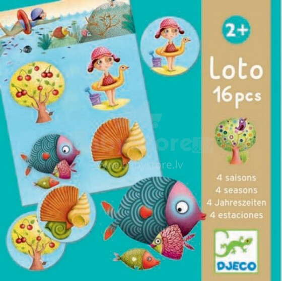 Djeco Lotto - 4 seasons Art. DJ08123 Pазвивающая игрушка для детей (16 дет.)