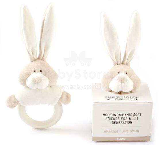 Wooly Organic Bunny Art.00204 Wooly Organic - Organic Bunny Rabbit Rattle Teether