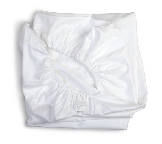 Сатиновая простынка с резинкой белый 120x60 Art.82244 YappyKids Cotton Lux