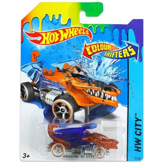 Mattel Hot Wheels Color Shifters Art. BHR15 Dragon Blaster Машинки, меняющие цвет
