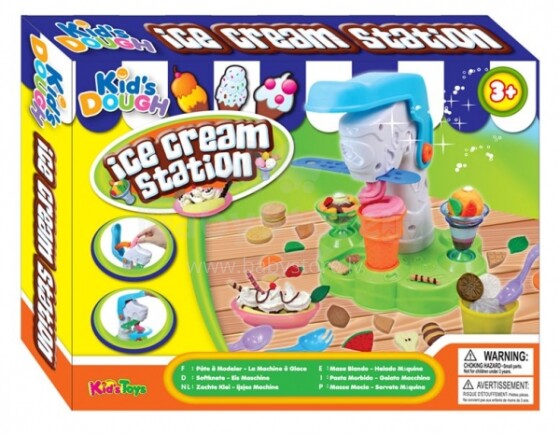 Kid's Dough Art. 11656 Ice-Cream Station Saldējuma Plastilīns ar nospiedumiem un piederumiem
