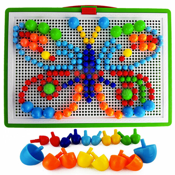 Peg Art Butterfly N.238 Vaikų mozaika su skirtingo dydžio detalėmis 260 vnt.