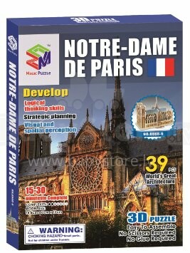 Stebuklingasis galvosūkis „Notre-Dame De Paris“ menas. B668-6 / 293470 3D galvosūkis