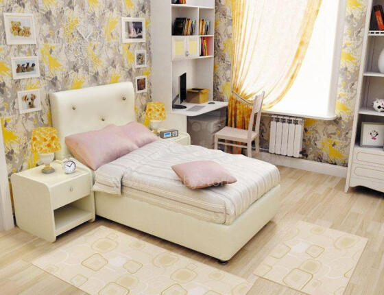 MD BEDDY Арт.83297 Eco leather wooden base bed 140x70 cm