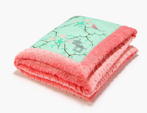 La Millou By Magdalena Rozczka Art. 83439 Infart Blanket Maggie Rose Mint Coral Augstākās kvalitātes divpusēja sedziņa (65x75 cm) 