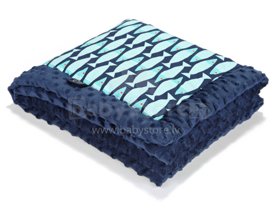 La Millou Art. 83447 Infart Blanket Po Prostu Sledzik Navy Высококачественное детское двустороннее одеяло от Дизайнера Ла Миллоу (65x75 см) 