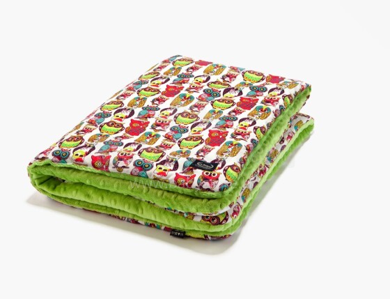 „La Millou“ menas. 83505 Ikimokyklinio amžiaus antklodė „Wild Owls Green Premium“ dvipusė antklodė (110x140 cm)
