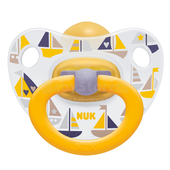 Nuk Happy Kids Art.SB71 Латексная пустышка анатомической формы скошенная 6-18 месяцев (1 шт.)
