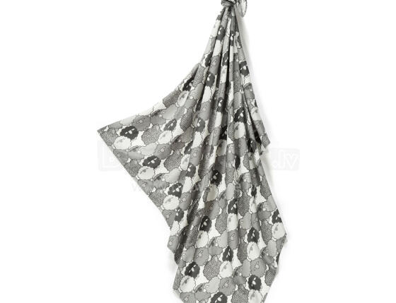 La Millou Art. 83936 Bamboo Wrap Me Up Blanket Graphite Sheep Family