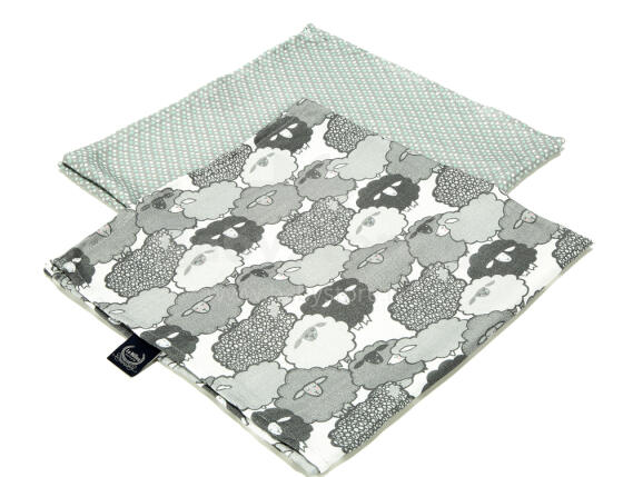 La Millou Art. 83949 Bamboo Muslin 2 Pack Graphite Sheep Family&Minty Dots