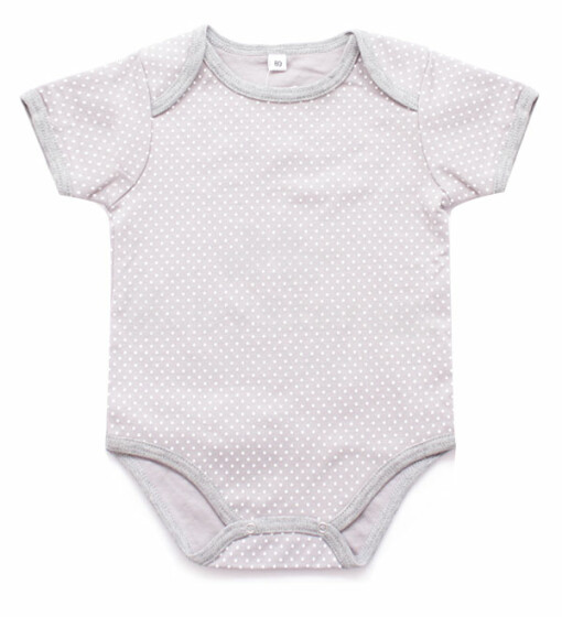 Vaikų kūnas pilkos spalvos 4456753 Medvilninis kūdikio kūnelis trumpomis rankovėmis [62-86]