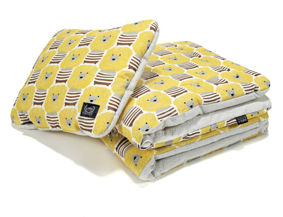 „La Millou“ menas. 83978 „Bedclouthes S Lion Lion & Spot“ Aukščiausios kokybės antklodė ir pagalvė