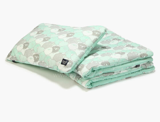 La Millou Art. 84024 Bedclouthes M Mint Sheep Family&Strips