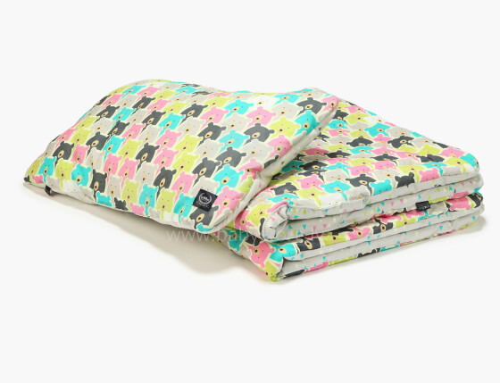 La Millou Art. 84025 Bedclouthes M Polar Bears&Grey Diamonds Высококачественное детское одеяло и подушка