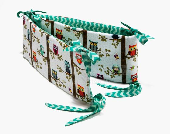 La Millou By Anna Mucha Art. 84070 Bed Bumper Owl Radio&Mint Rickrack