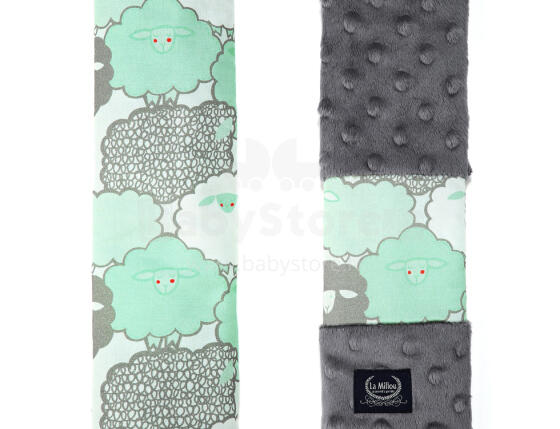 La Millou Art. 84313 Seatbelt Cover Mint Sheep Family&Grey