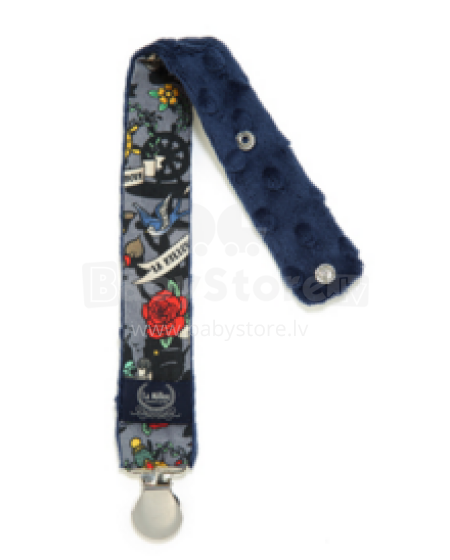 La Millou Art. 84432 Pacifier Hander Grey Tattoo Marine Club&Navy