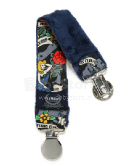 La Millou Art. 84440 Double Pacifier Hander Grey Tattoo Marine Club&Navy