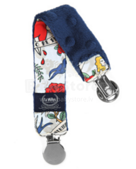 La Millou Art. 84441 Double Pacifier Hander Bright Tattoo Marine Club&Navy