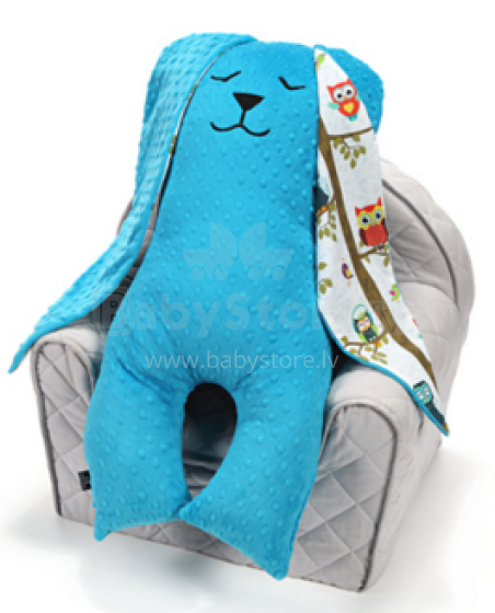 La Millou By Anna Mucha Art. 84577 Big Bunny Dobbit Turquise Owl Radio Mīksta miega rotaļlieta Trusis