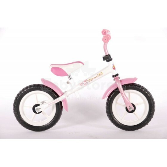 Yipeeh White Pink 226  Balance Bike Butterfly Bērnu skrējritenis 12