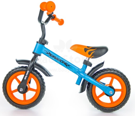 MillyMally Dragon Orange  Детский велосипед - бегунок с металлической рамой 10''