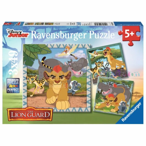 Ravensburger Puzzle 3x49gb.Lion Guard Art.093489
