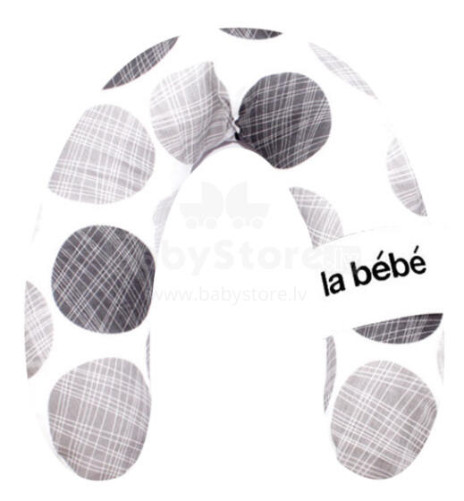La Bebe™ Rich Cotton Nursing Maternity Pillow Art.81033 Savor Grey, 30x104 cm