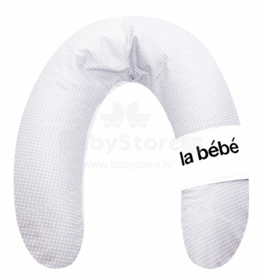 La Bebe™ Rich Maternity Pillow Art.81027 Pearl Grey Satin Подковка для сна, кормления малыша 30x104 cm