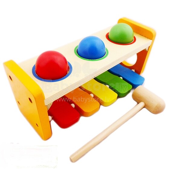 Koka rotaļlieta ar āmuru Piano