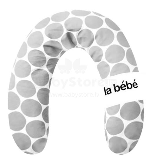 La Bebe™ Rich Cotton Nursing Maternity Pillow Art.78248 White&Grey dots Cotton Sheeps Nursing Pillow 30x104 cm