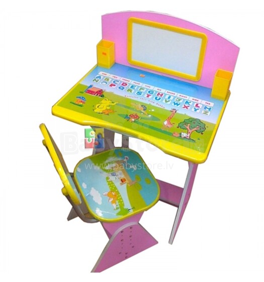 Baby Land цветной рабочий стол со стулом Art. HC86N