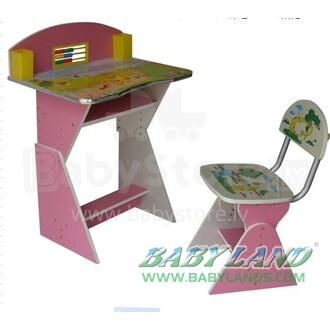 Baby Land цветной рабочий стол со стулом Art. HC86
