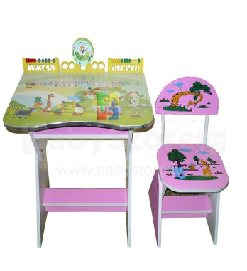 Baby Land цветной рабочий стол со стулом Art. HC85