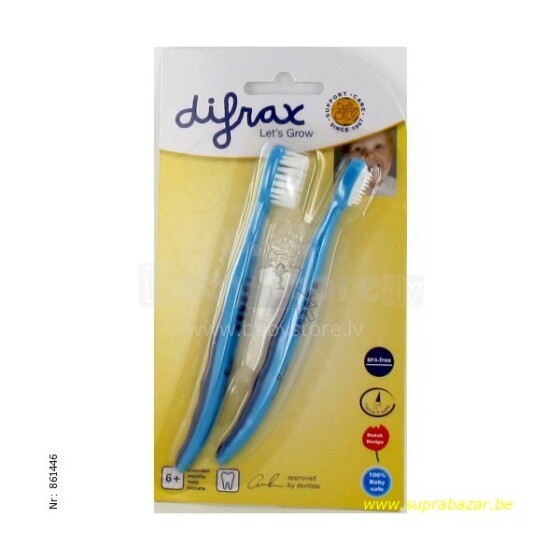 Difrax Art.151 dantų šepetėlių rinkinys mėlynas