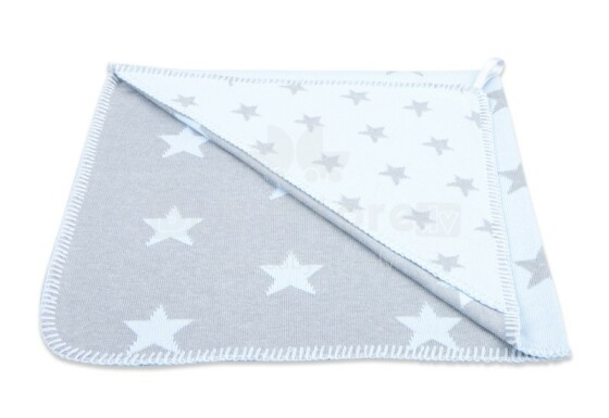 Baby's Only Art.912493 Dvielis ar kapuci STAR light blue/grey (80x80 cm)