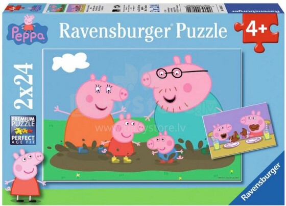 Ravensburger Puzzle Art.090822 Dėlionė Peppa (2x24 vnt.)